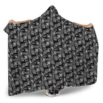 Black Adinkra Symbols Pattern Print Hooded Blanket