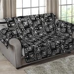 Black Adinkra Symbols Pattern Print Loveseat Protector