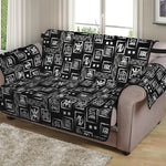 Black Adinkra Symbols Pattern Print Loveseat Protector