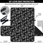 Black Adinkra Symbols Pattern Print Loveseat Protector