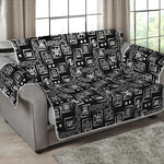 Black Adinkra Symbols Pattern Print Loveseat Protector