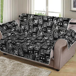 Black Adinkra Symbols Pattern Print Loveseat Protector