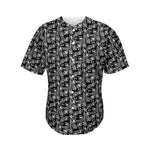 Black Adinkra Symbols Pattern Print Men's Baseball Jersey