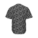 Black Adinkra Symbols Pattern Print Men's Baseball Jersey