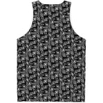 Black Adinkra Symbols Pattern Print Men's Tank Top