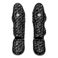Black Adinkra Symbols Pattern Print Muay Thai Shin Guards