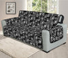 Black Adinkra Symbols Pattern Print Oversized Sofa Protector