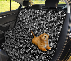 Black Adinkra Symbols Pattern Print Pet Car Back Seat Cover