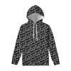 Black Adinkra Symbols Pattern Print Pullover Hoodie