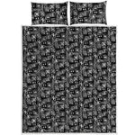 Black Adinkra Symbols Pattern Print Quilt Bed Set