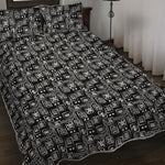 Black Adinkra Symbols Pattern Print Quilt Bed Set