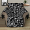 Black Adinkra Symbols Pattern Print Recliner Protector