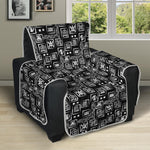 Black Adinkra Symbols Pattern Print Recliner Protector