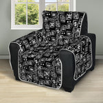 Black Adinkra Symbols Pattern Print Recliner Protector