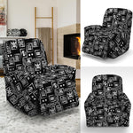 Black Adinkra Symbols Pattern Print Recliner Slipcover