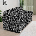 Black Adinkra Symbols Pattern Print Sofa Cover