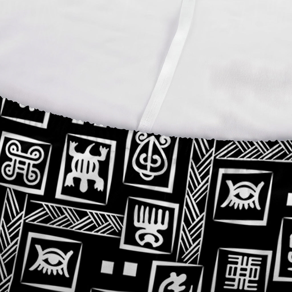 Black Adinkra Symbols Pattern Print Sofa Cover