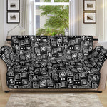 Black Adinkra Symbols Pattern Print Sofa Protector