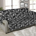 Black Adinkra Symbols Pattern Print Sofa Protector