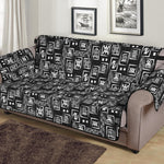 Black Adinkra Symbols Pattern Print Sofa Protector