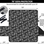 Black Adinkra Symbols Pattern Print Sofa Protector