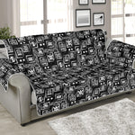 Black Adinkra Symbols Pattern Print Sofa Protector