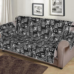 Black Adinkra Symbols Pattern Print Sofa Protector