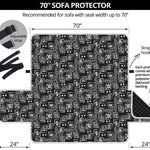 Black Adinkra Symbols Pattern Print Sofa Protector