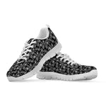 Black Adinkra Symbols Pattern Print White Sneakers