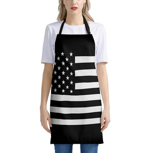 Black American Flag Print Apron