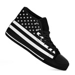 Black American Flag Print Black High Top Shoes