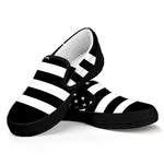 Black American Flag Print Black Slip On Shoes