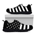 Black American Flag Print Black Running Shoes