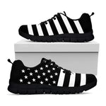 Black American Flag Print Black Sneakers