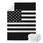 Black American Flag Print Blanket