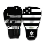 Black American Flag Print Boxing Gloves