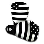 Black American Flag Print Boxing Gloves