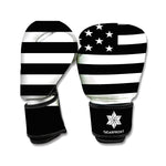Black American Flag Print Boxing Gloves