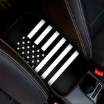 Black American Flag Print Car Center Console Cover