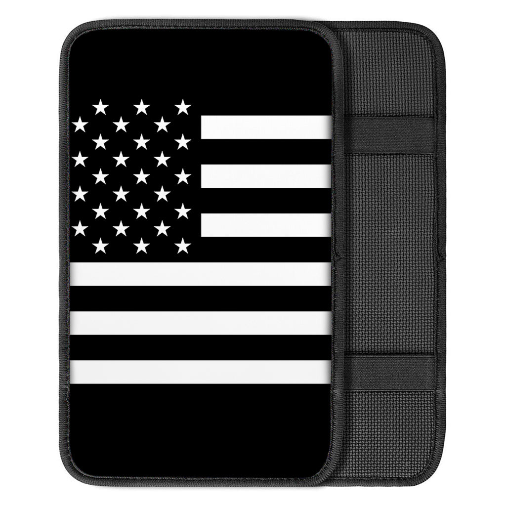 Black American Flag Print Car Center Console Cover