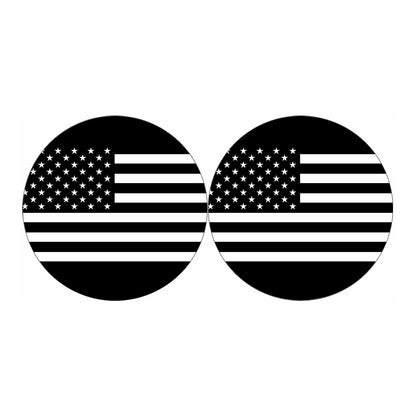 Black American Flag Print Car Coasters