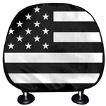 Black American Flag Print Car Headrest Covers
