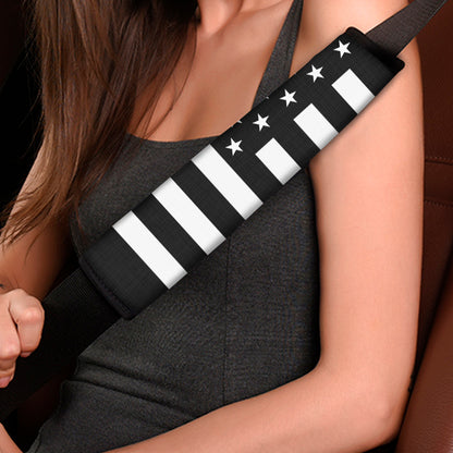 Black American Flag Print Car Seat Belt Covers