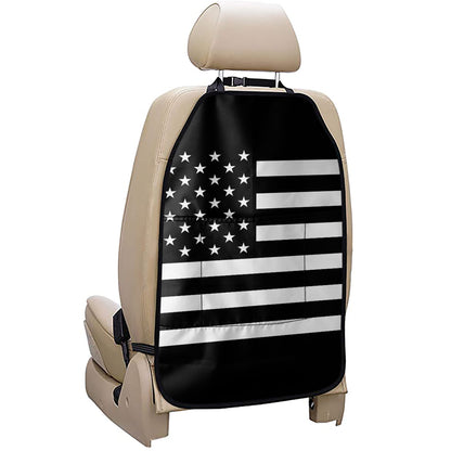 Black American Flag Print Car Seat Organizers