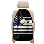 Black American Flag Print Car Seat Organizers