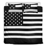 Black American Flag Print Duvet Cover Bedding Set