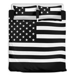 Black American Flag Print Duvet Cover Bedding Set