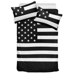 Black American Flag Print Duvet Cover Bedding Set