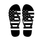Black American Flag Print Flip Flops