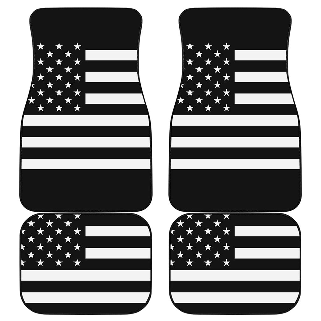 Black American Flag Print Front and Back Car Floor Mats